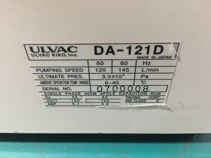爱发科ulvac DA-121D膜片泵维修保养